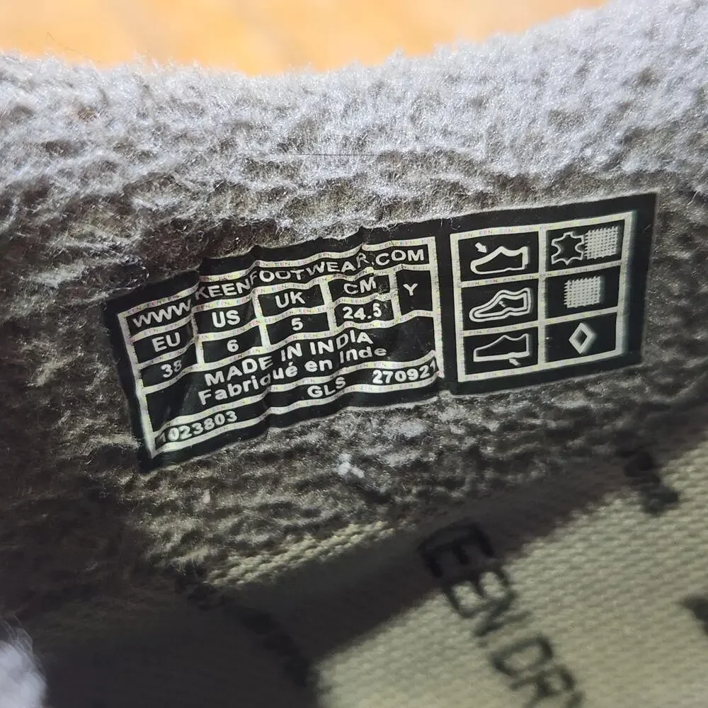 KEEN Kootenay III Mid WP Youth 6 Gray Leather Waterproof Fleece Winter Snow